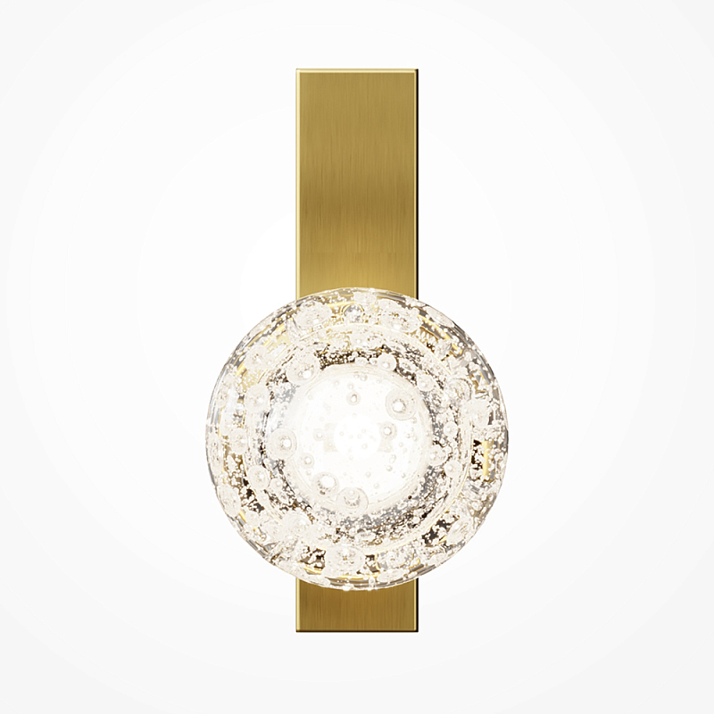 Бра с плафоном из прозрачного стекла с пузырьками воздуха Effervia Латунь Прозрачное Стекло в Уфе | Loft Concept 