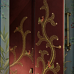 Обои с вышивкой ручной работы Fyodor Original colourway on Merlot linen варинант исполнения - 3 | Loft Concept в Уфе