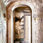 Обои ручная роспись Bamboo River Blossom Original colourway on Deep Rich Gold gilded paper with pearlescent antiquing варинант исполнения - 2 | Loft Concept в Уфе