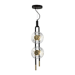 Подвесной светильник с черным основанием и золотистым декором Bruno Duo варинант исполнения - 2 | Loft Concept в Уфе