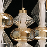 Люстра с плафонами из прозрачного и янтарного стекла в виде шаров и ромбов Gabriel Scott Luna варинант исполнения - 11 | Loft Concept в Уфе