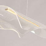 Люстра линейная с прозрачным волнообразным плафоном Wave Line варинант исполнения - 9 | Loft Concept в Уфе