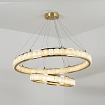 Люстра с 2-мя кольцами из натурального камня с регулируемыми плафонами Durability of Stone варинант исполнения - 3 | Loft Concept в Уфе