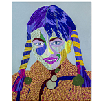 Картина с вышивкой Портрет wall panel People with the yellow ear 3 варинант исполнения - 3 | Loft Concept в Уфе