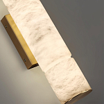 Бра с цилиндрическим плафоном из белого алебастра на прямоугольном основании Латунь Cryptocrystalline Stone варинант исполнения - 3 | Loft Concept в Уфе