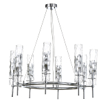 Люстра подвесная круглая с 8-ю цилиндрическими плафонами из стекла LIAISON варинант исполнения - 1 | Loft Concept в Уфе