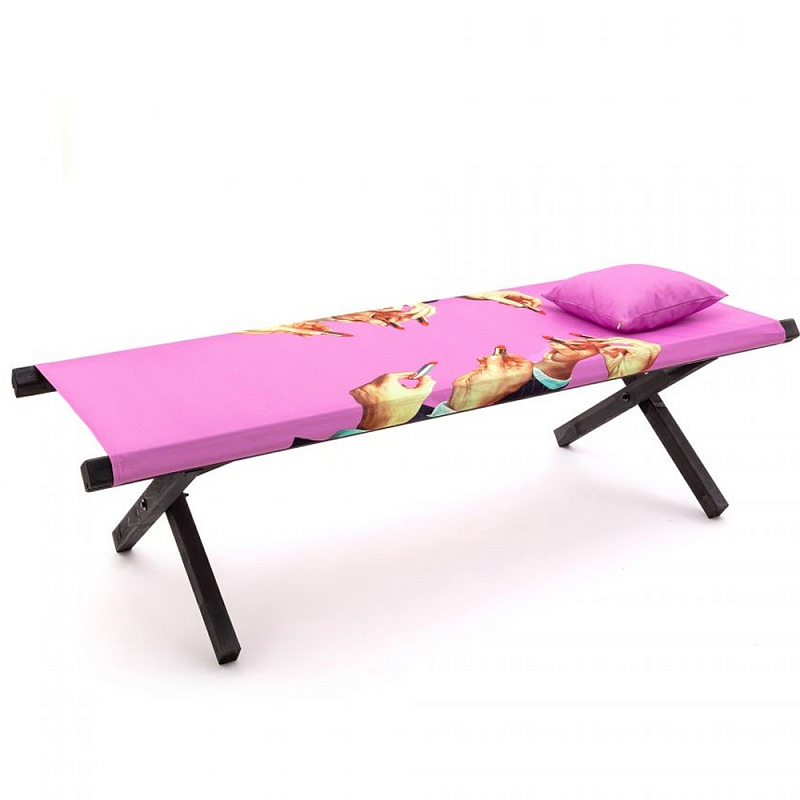 Шезлонг Seletti Poolbed Lipstick Pink Розовый Черный в Уфе | Loft Concept 