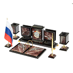 Настольный письменный набор из креноида и змеевика на бронзовых ножках Marble Accessory варинант исполнения - 2 | Loft Concept в Уфе