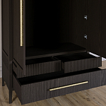 Шкаф платяной Primo с выдвижными ящиками шпон Темный орех варинант исполнения - 5 | Loft Concept в Уфе