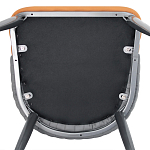 Стул оранжевый с высокой спинкой из искуственной кожи на серых металлических ножках Enigma Orange варинант исполнения - 5 | Loft Concept в Уфе