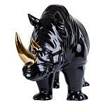 Статуэтка черный носорог с золотыми рогами Golden Horned Black Rhino варинант исполнения - 2 | Loft Concept в Уфе