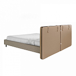 Кровать двуспальная серая с изголовьем из экокожи и ткани Modern Look варинант исполнения - 2 | Loft Concept в Уфе