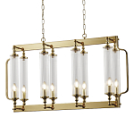 Люстра прямоугольная с 8-ю стеклянными плафонами цилиндрической формы Jeanette варинант исполнения - 1 | Loft Concept в Уфе