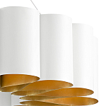 Люстра круглая фактурная в сочетании белого и золотого цвета Wide Stripes of Ribbon варинант исполнения - 1 | Loft Concept в Уфе