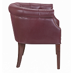 Кресло низкое из натуральной кожи на 4-х деревянных ножках из массива бука Chloe Leather Armchair vine варинант исполнения - 2 | Loft Concept в Уфе