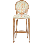 Барный стул из массива бука светло-зеленый с растительным орнаментом Raffael Angel Green Bar stool варинант исполнения - 1 | Loft Concept в Уфе