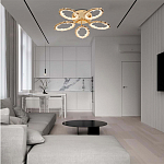 Потолочная люстра с 5-ю светодиодными лампами с золотистым каркасом Ring of Fire варинант исполнения - 1 | Loft Concept в Уфе