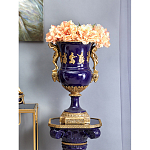 Ваза темно-синего цвета из фарфора с бронзовыми ручками в виде фигур Eden Garden porcelain and bronze варинант исполнения - 8 | Loft Concept в Уфе