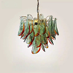 Люстра стеклянная с зелеными лепестками Green Leaf Fall варинант исполнения - 3 | Loft Concept в Уфе