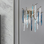 Бра с ветвистым каркасом из металла и подвесками из стекла Droplet Chandelier варинант исполнения - 1 | Loft Concept в Уфе