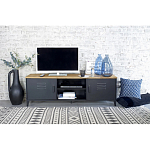 ТВ-тумба из металла и столешницей из массива дуба Metal Wood TV-Stand варинант исполнения - 5 | Loft Concept в Уфе