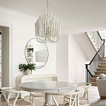 Люстра белая с несколькими ярусами деревянных палочек Bright Wooden Chandelier варинант исполнения - 6 | Loft Concept в Уфе