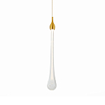 Подвесной светильник с плафоном в форме капли на золотистом каркасе Raindrop варинант исполнения - 2 | Loft Concept в Уфе