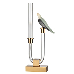 Настольная лампа с прозрачной трубкой и декоративной фигуркой птицы на бронзовой подставке Ganthea варинант исполнения - 1 | Loft Concept в Уфе