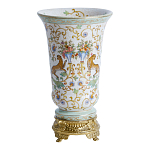 Ваза из фарфора на бронзовом основании Turquoise Blooming Garden варинант исполнения - 1 | Loft Concept в Уфе