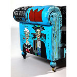 Кресло "Баския и Уорхол" Basquiat Warhol graffiti chair натуральная кожа варинант исполнения - 4 | Loft Concept в Уфе