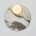Бра круглое с каменным основанием и плафоном из стекла Shaw Marble Lighting варинант исполнения - 1 | Loft Concept в Уфе