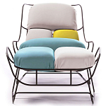 Дизайнерское разноцветное кресло на металлическом каркасе с подставкой для ног Poltronova Plasma Armchair варинант исполнения - 4 | Loft Concept в Уфе