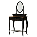 Трельяж черный из массива березы с зеркалом и ящиком Vintage варинант исполнения - 1 | Loft Concept в Уфе