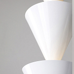 Подвесной светильник светодиодный в виде ряда белых металлических конусов  Herringbone варинант исполнения - 6 | Loft Concept в Уфе