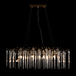 Люстра подвесная прямоугольная с бронзовыми акцентами и прозрачными стеклянными каплями Droplet Chandelier варинант исполнения - 2 | Loft Concept в Уфе