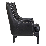 Кресло из натуральной кожи на 4-х деревянных ножках из массива бука Daniel Leather Armchair black варинант исполнения - 2 | Loft Concept в Уфе