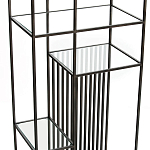 Стеллаж из металла и стекла Menzie Black Stripes Metal Rack варинант исполнения - 3 | Loft Concept в Уфе