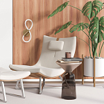 Бра с белым плафоном в форме восьмерки и круглым основанием Luke Lampco Tracer Lamp варинант исполнения - 6 | Loft Concept в Уфе