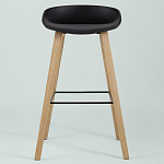 Барный стул на ножках из натурального дерева Boras Black варинант исполнения - 3 | Loft Concept в Уфе