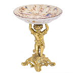 Чаша с цветочным орнаментом на ножке в виде бронзового ангела Eden Garden варинант исполнения - 1 | Loft Concept в Уфе