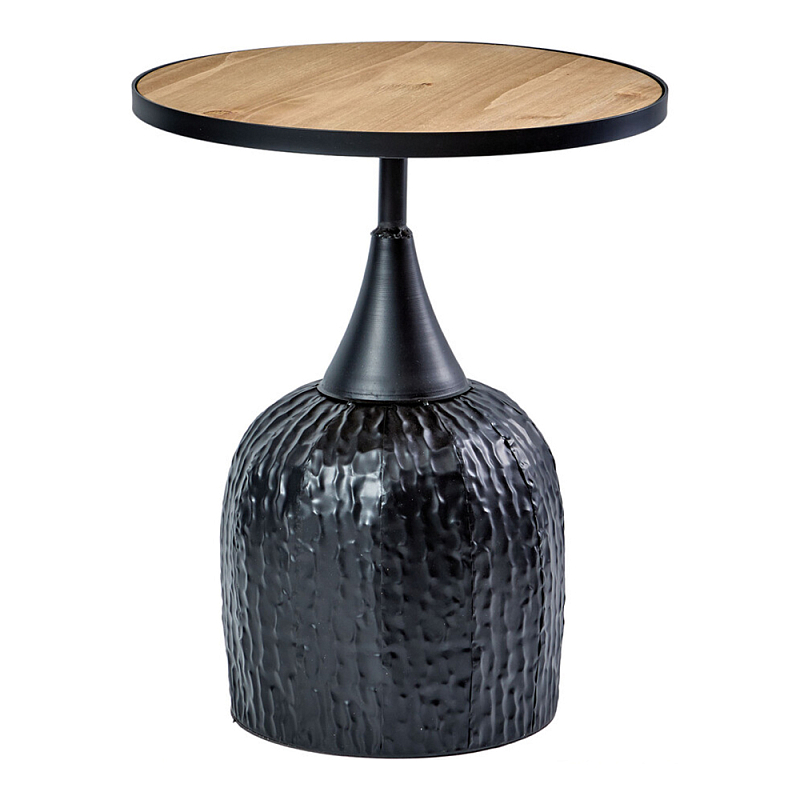 Приставной столик с факутрным черным основанием Ethiopia Кремовый Черный в Уфе | Loft Concept 