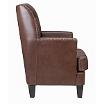 Кресло из натуральной кожи c мягкими подлокотниками на 4-х деревянных ножках из массива бука Joseph Armchair brown варинант исполнения - 2 | Loft Concept в Уфе