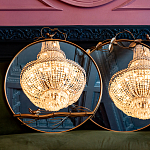 Зеркало настенное в раме золотого цвета с декором птица на ветке Mirror Portal варинант исполнения - 3 | Loft Concept в Уфе