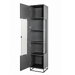 Шкаф-витрина цвета графит с полками и стеклянной дверью Strict Lines варинант исполнения - 3 | Loft Concept в Уфе