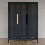 Большой Шкаф Primo Черный дуб с 3 дверьми и 3 выдвижными ящиками варинант исполнения - 1 | Loft Concept в Уфе