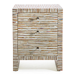 Тумбочка прикроватная Bogense Bone Inlay Bedside Beige варинант исполнения - 4 | Loft Concept в Уфе