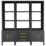 Модульный стеллаж Primo из трех составных элементов Черный дуб варинант исполнения - 1 | Loft Concept в Уфе