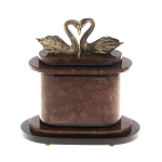 Часы настольные из натурального камня с декором в виде двух лебедей Swans Stone Clock варинант исполнения - 7 | Loft Concept в Уфе