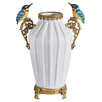 Ваза белого цвета из фарфора с птичкми White Garden варинант исполнения - 1 | Loft Concept в Уфе