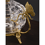 Конфетница из прозрачного рельефного стекла с ручками в виде стрекоз и фигуркой лебедя Eden Garden варинант исполнения - 4 | Loft Concept в Уфе